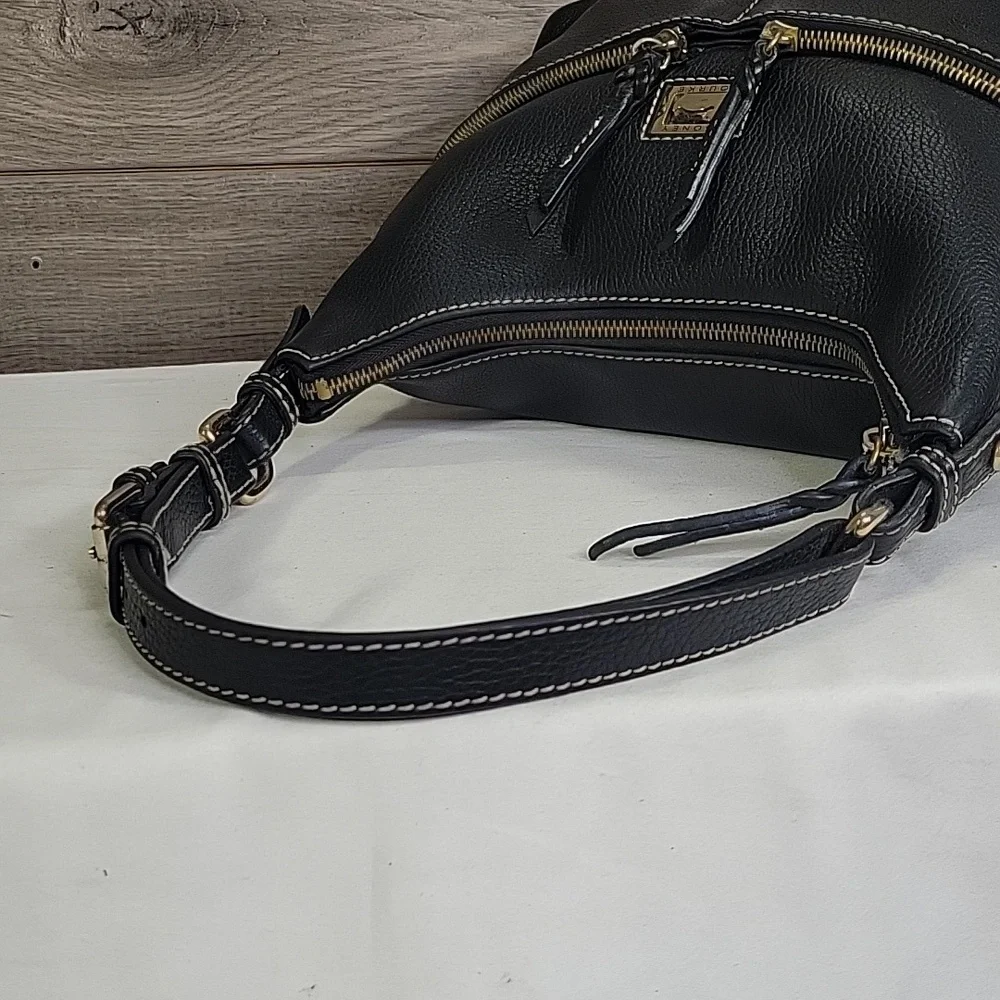 Dooney & Bourke Black Pebble Leather Shoulder Bag